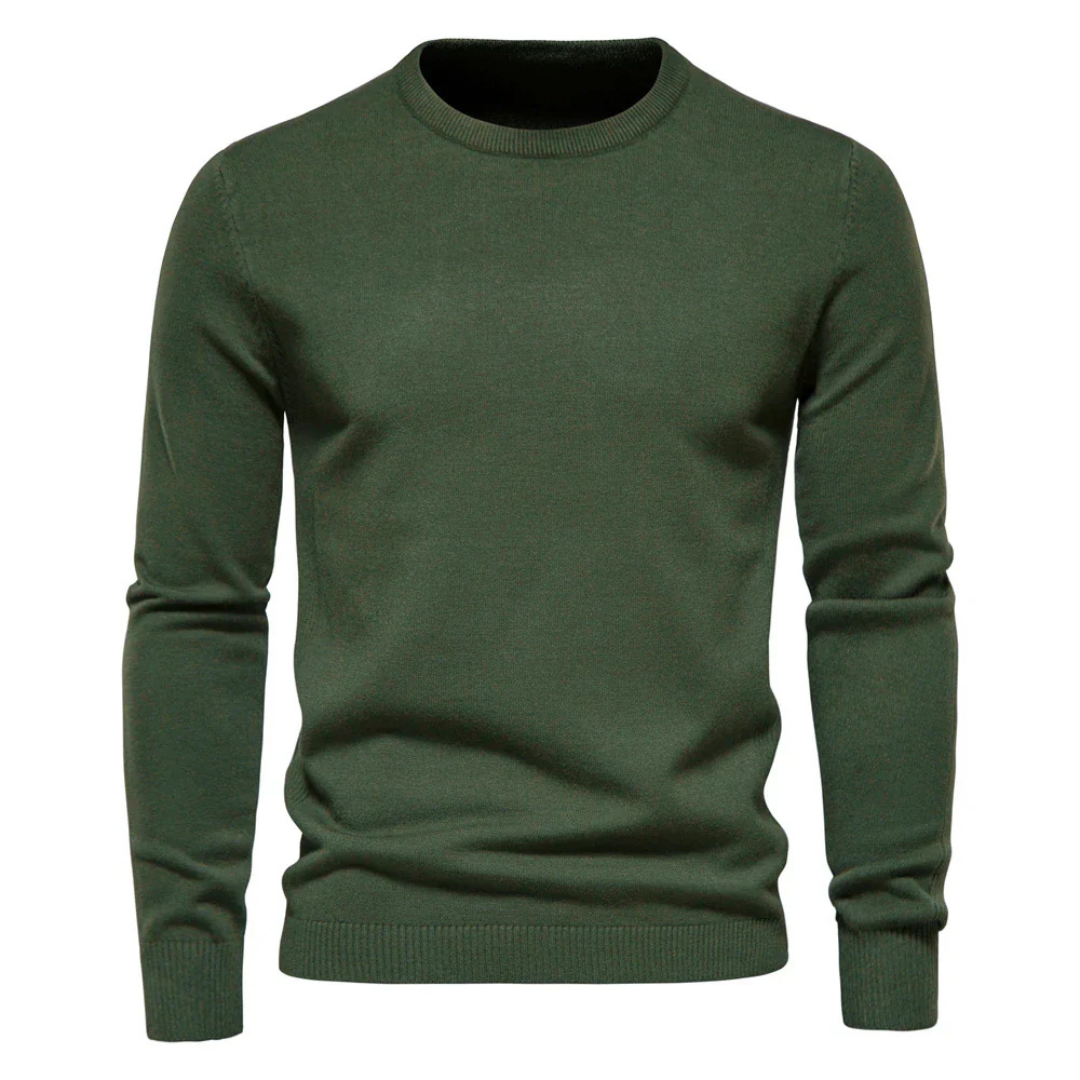 Maglione Uomo Lavorato a Maglia Girocollo Casual