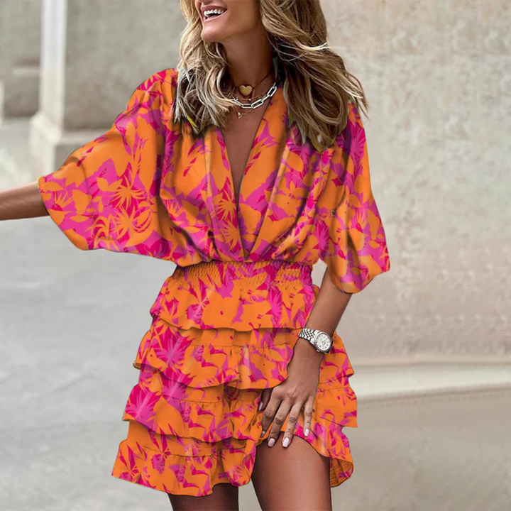 Abito Mini Donna Tessuto Leggero Stile Boho Chic
