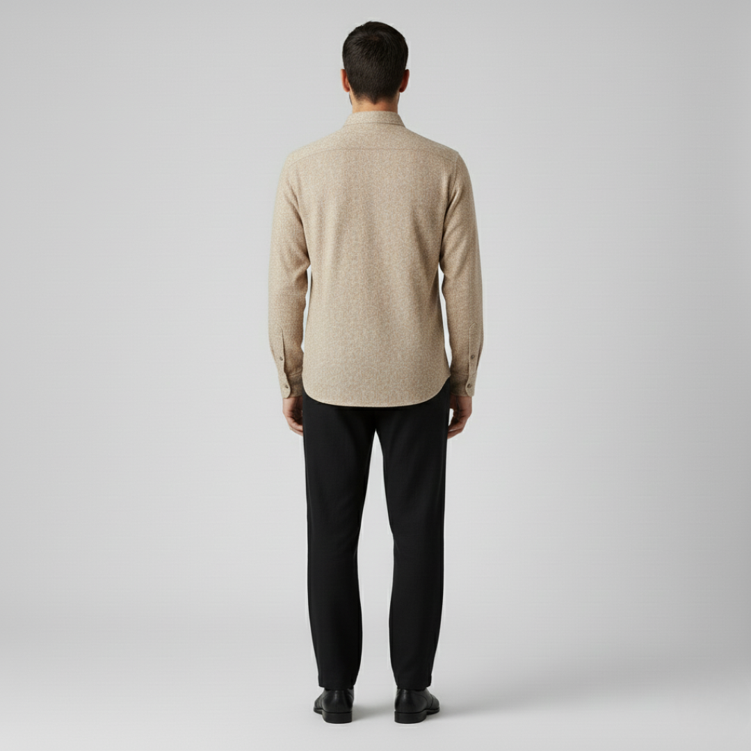 Camicia Uomo Tinta Unita Vestibilità Comoda