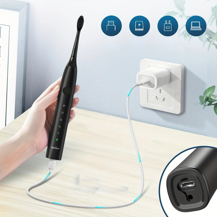 Spazzolino Elettrico Unisex con Modalità Sbiancante e Custodia - Vesarelli