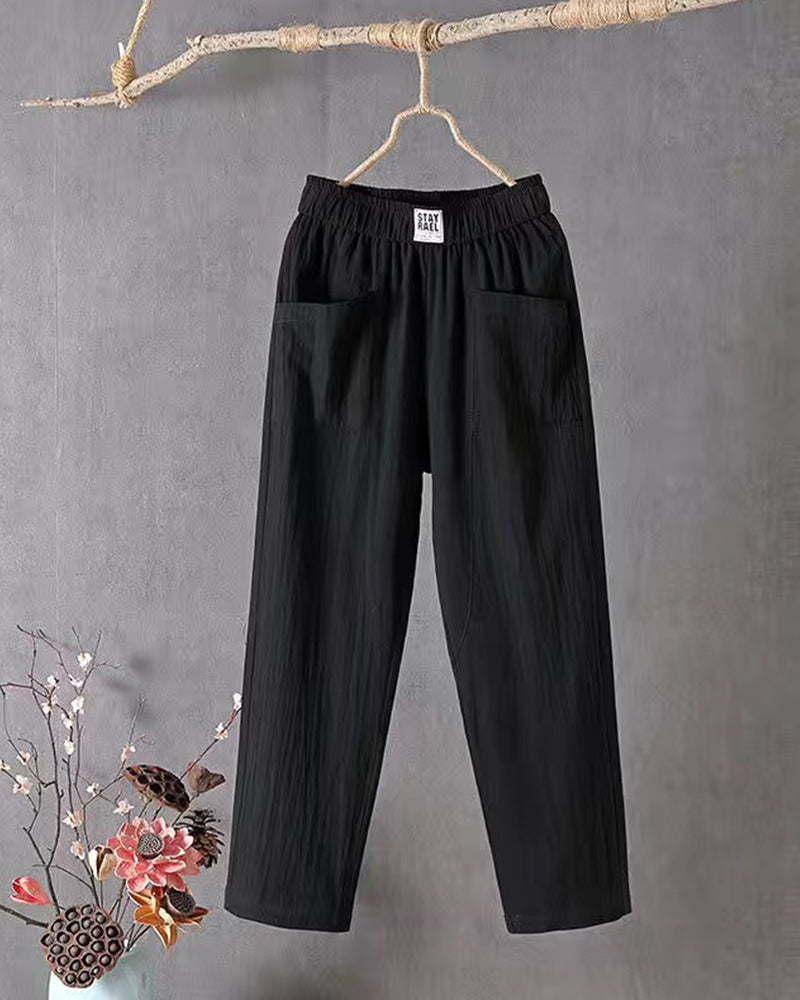 Pantaloni Donna Vestibilità Regolare Tessuto Leggero