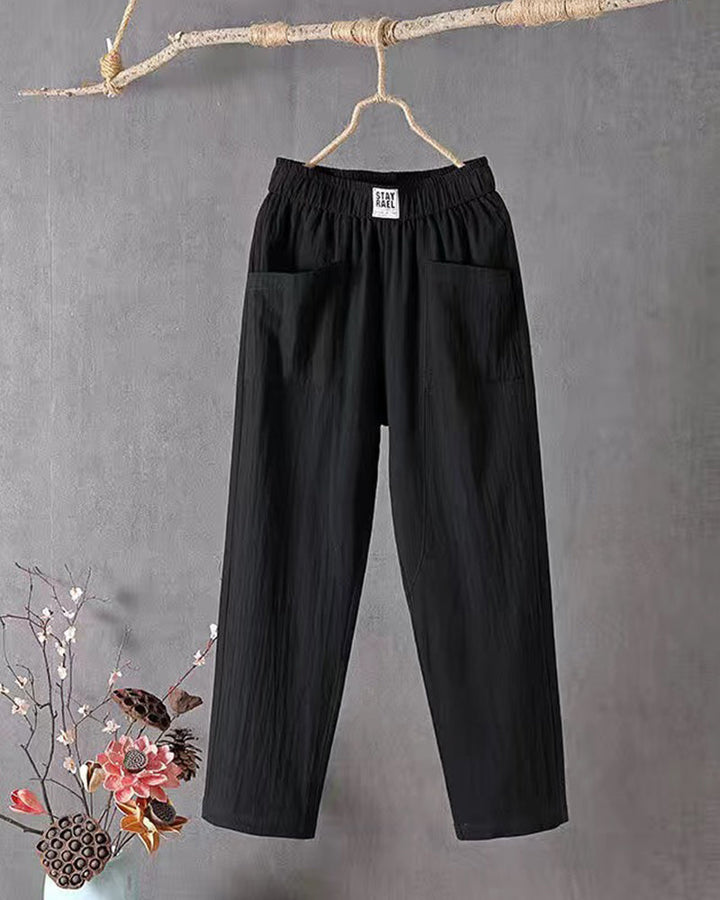 Pantaloni Donna Vestibilità Regolare Tessuto Leggero