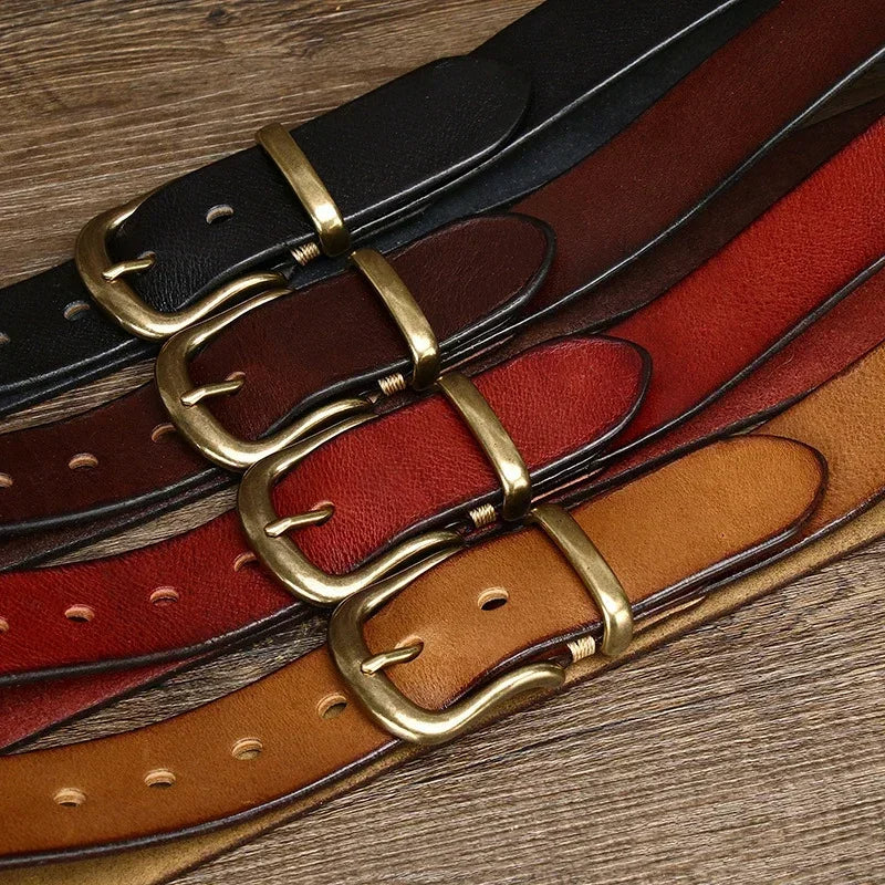 Cintura Uomo in Pelle Artigianale Classica Stile Casual Elegante