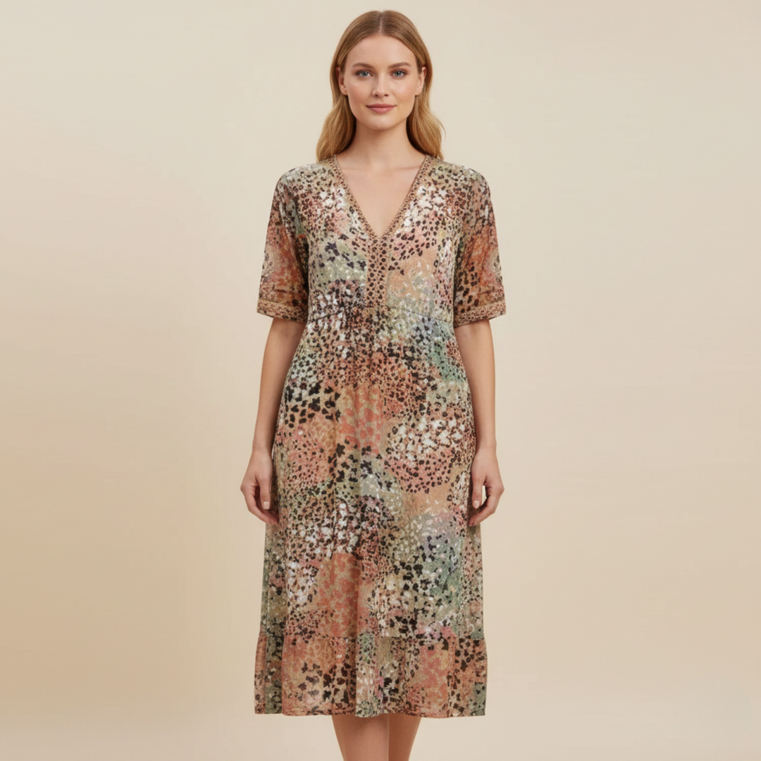 Abito Estivo Donna Tessuto Floreale Vestibilità Elegante - Vesarelli