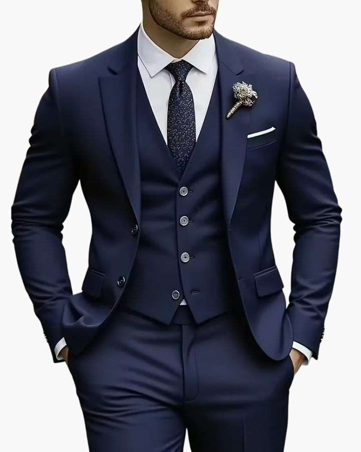 Completo Uomo Tre Pezzi Elegante Slim Fit