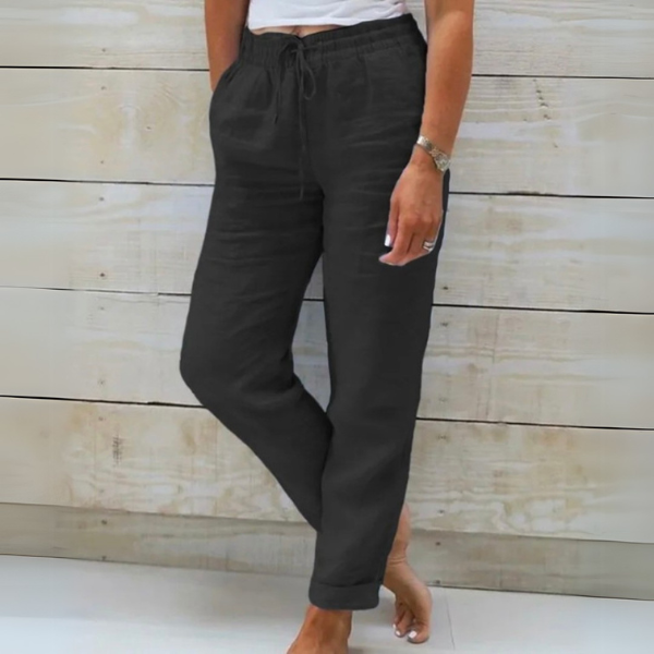 Pantaloni Donna in Lino Leggeri Traspiranti Vestibilità Comoda