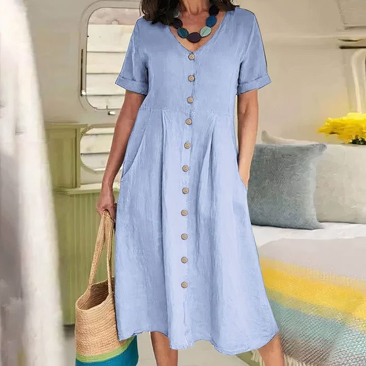 Abito Donna Svasato Leggero Manica Corta