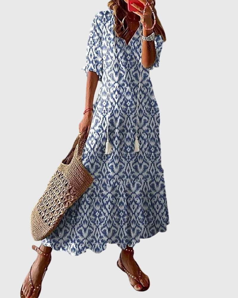 Abito Donna Stile Boho Vintage Estivo Linea Ampia - Vesarelli