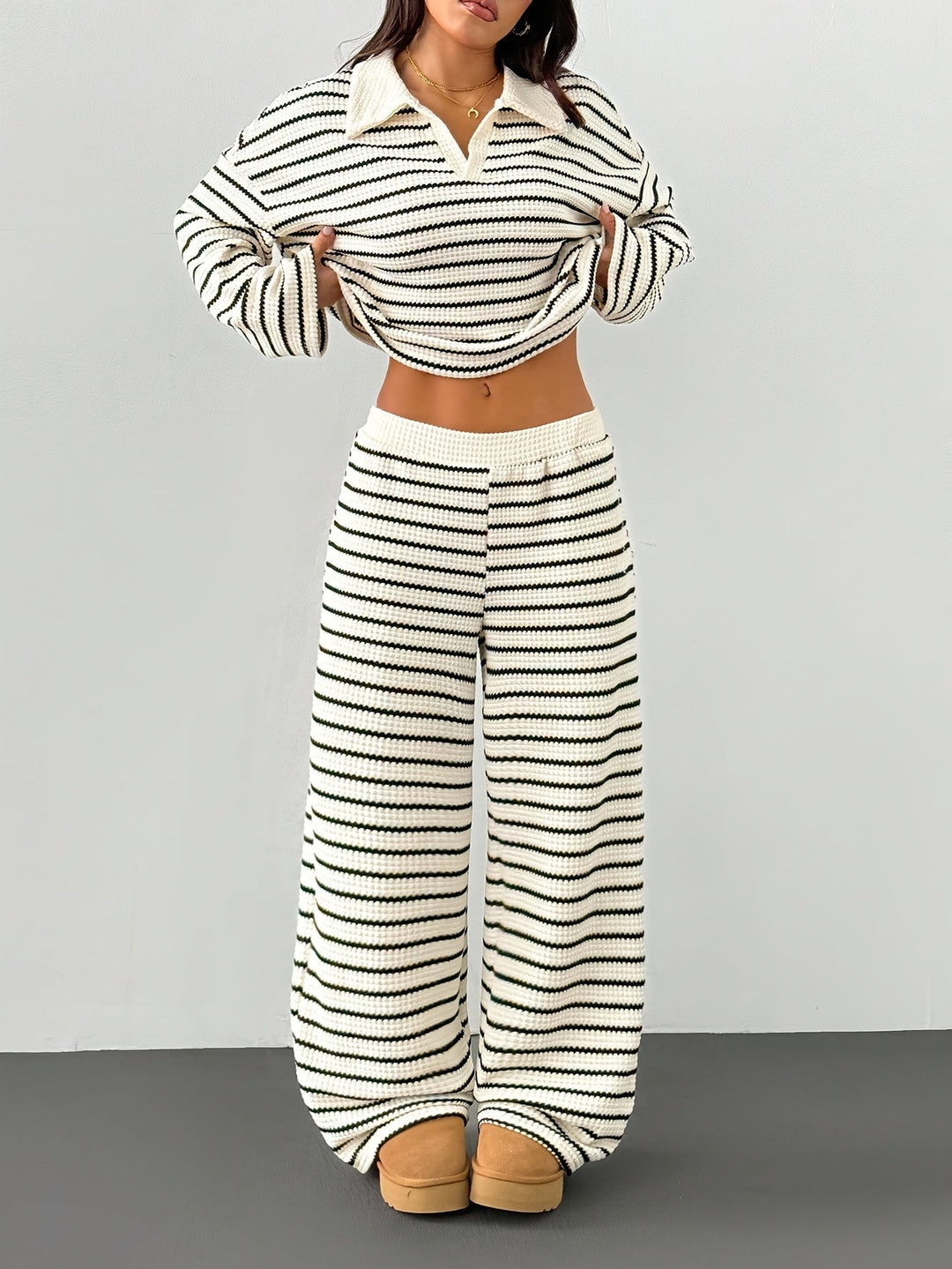 Set Loungewear Donna Due Pezzi Cotone Stile Casual Comodo - Vesarelli