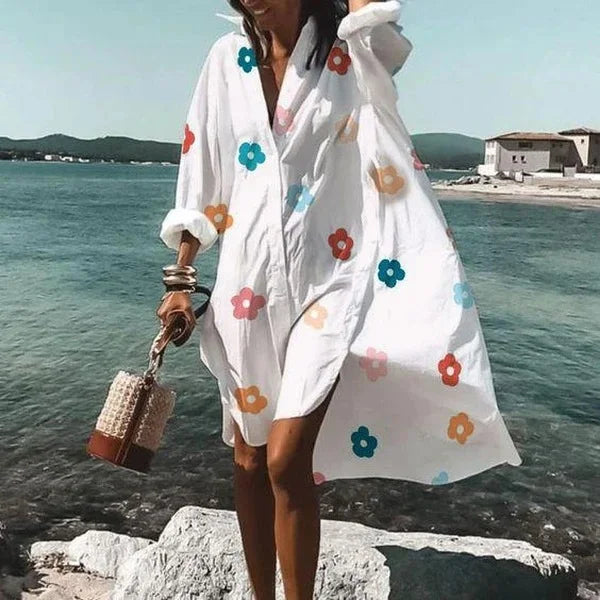 Abito Camicia Donna Fluido Vestibilità Comoda