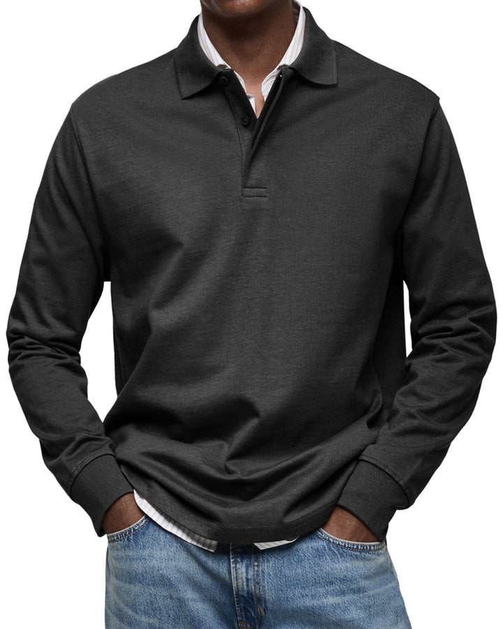 Polo Uomo Maniche Lunghe Stile Casual