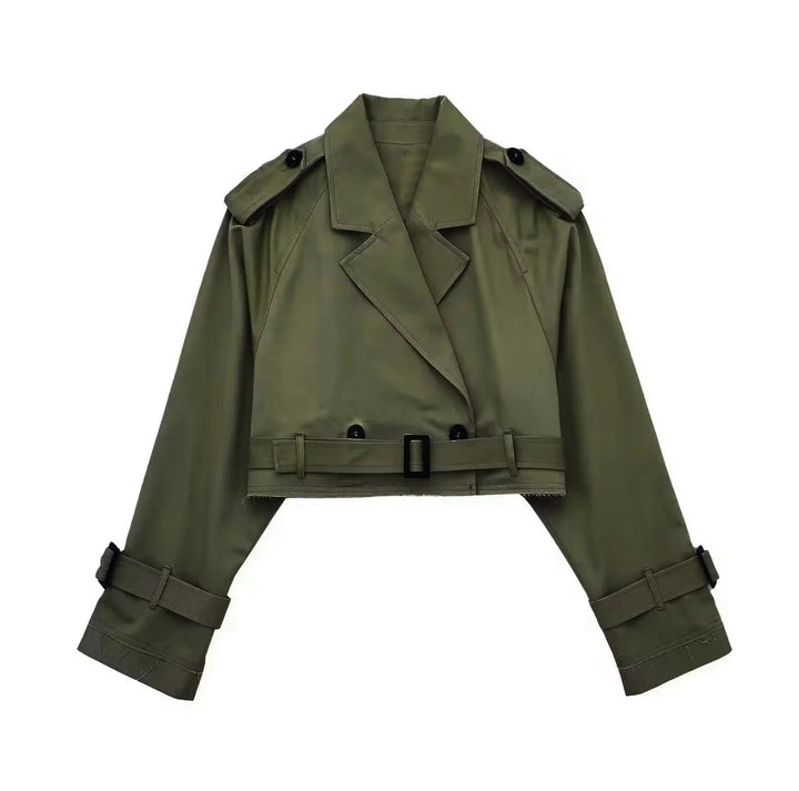 Trench Donna Doppiopetto Corto con Cintura Classico
