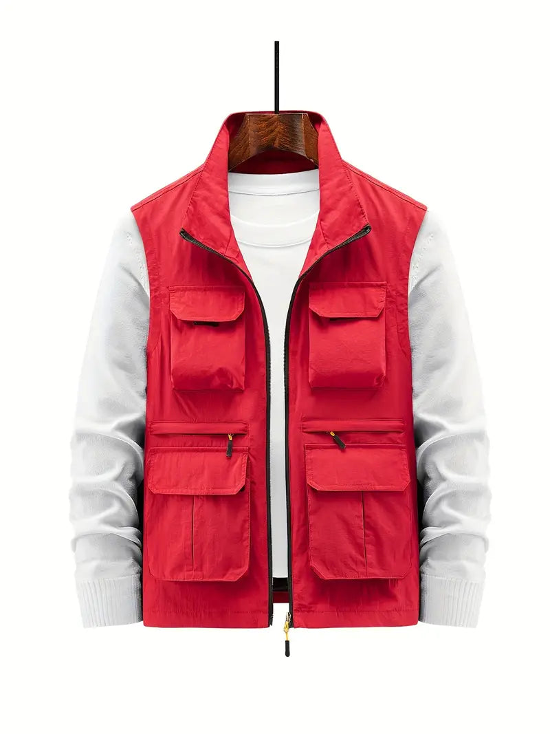 Gilet Uomo con Zip e Tasche Multiple Regular Fit