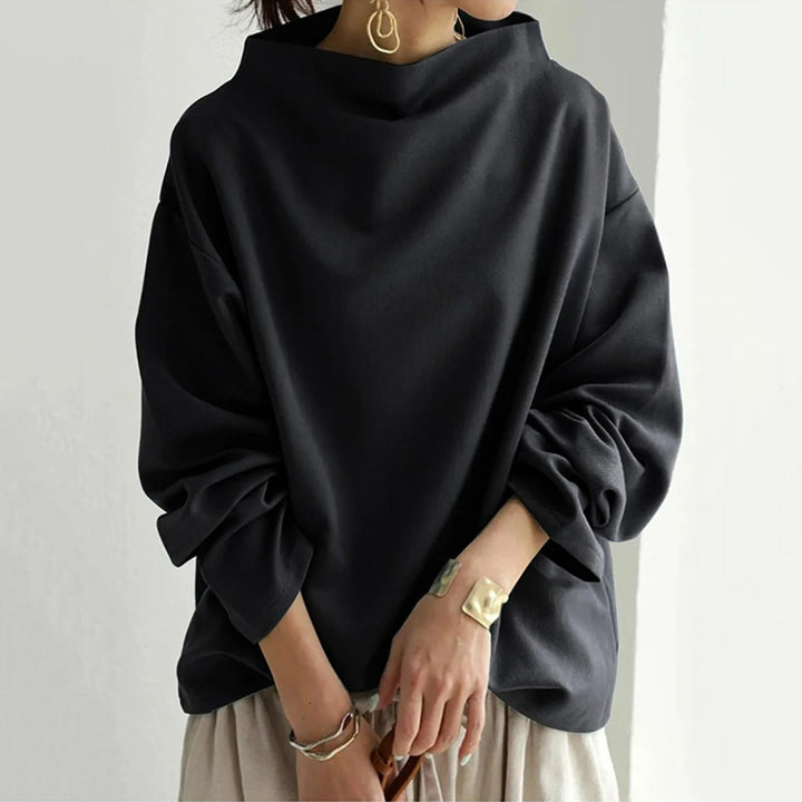 Maglione Donna Collo Alto Maniche Lunghe Vestibilità Casual