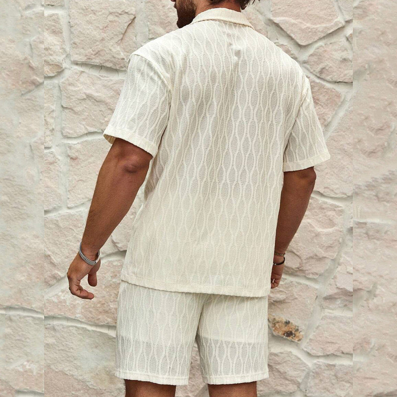 Completo Uomo Camicia e Shorts Cotone Estivo Casual