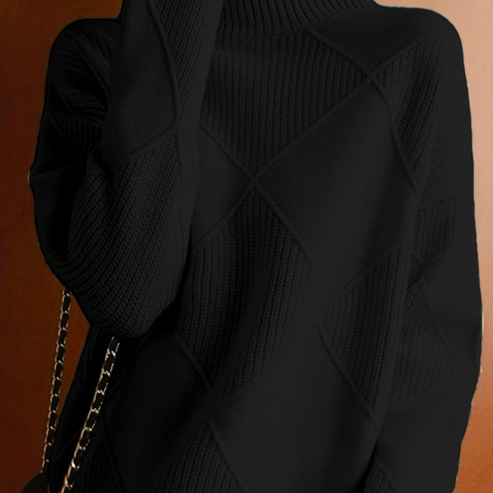 Maglione Donna Lavorato a Maglia Collo Alto