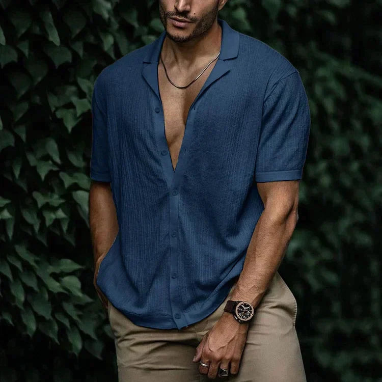 Camicia Uomo in Lino Leggera Vestibilità Regular