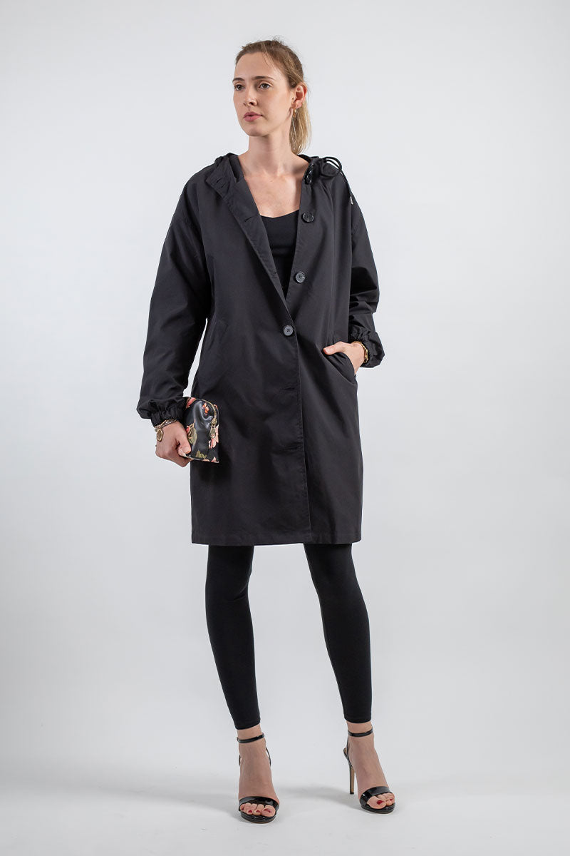 Giacca Donna Impermeabile Oversize con Cappuccio Outdoor
