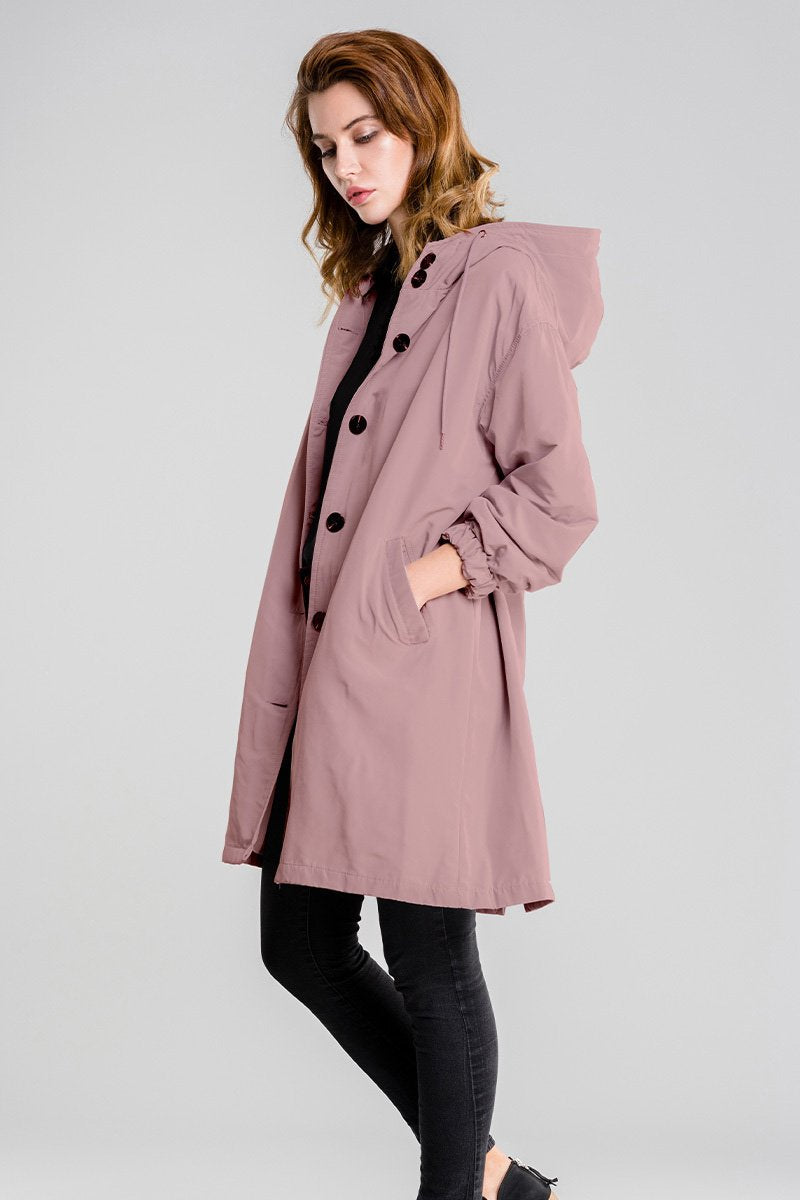 Giacca Donna Impermeabile Oversize con Cappuccio Outdoor