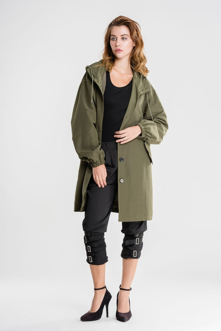 Giacca Donna Impermeabile Oversize con Cappuccio Outdoor
