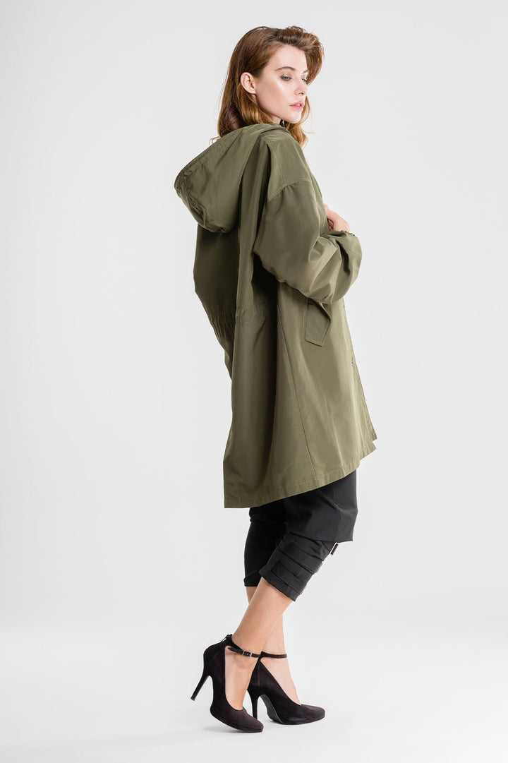 Giacca Donna Impermeabile Oversize con Cappuccio Outdoor