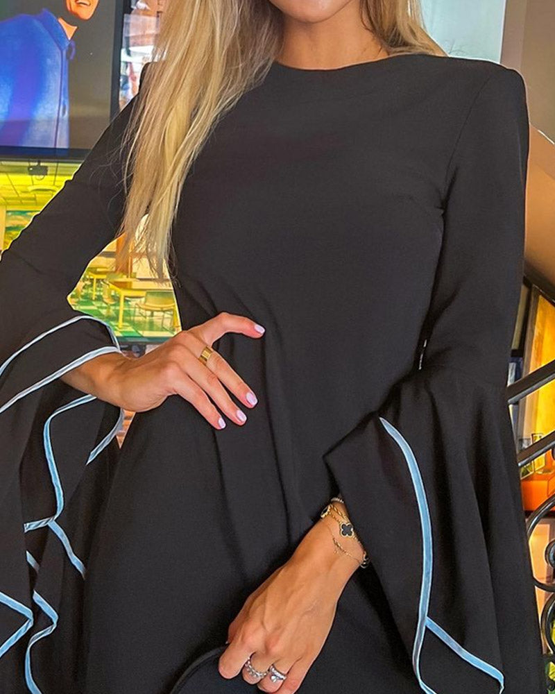Mini abito Donna Manica a Campana Vestibilità Slim