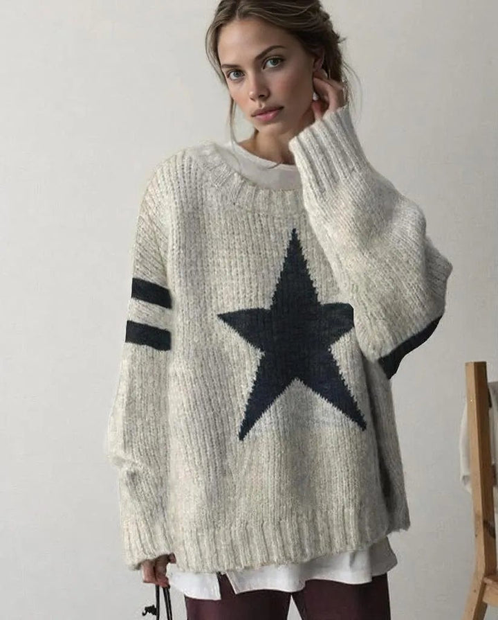 Maglione Donna Maglia Oversize Girocollo Morbido - Vesarelli