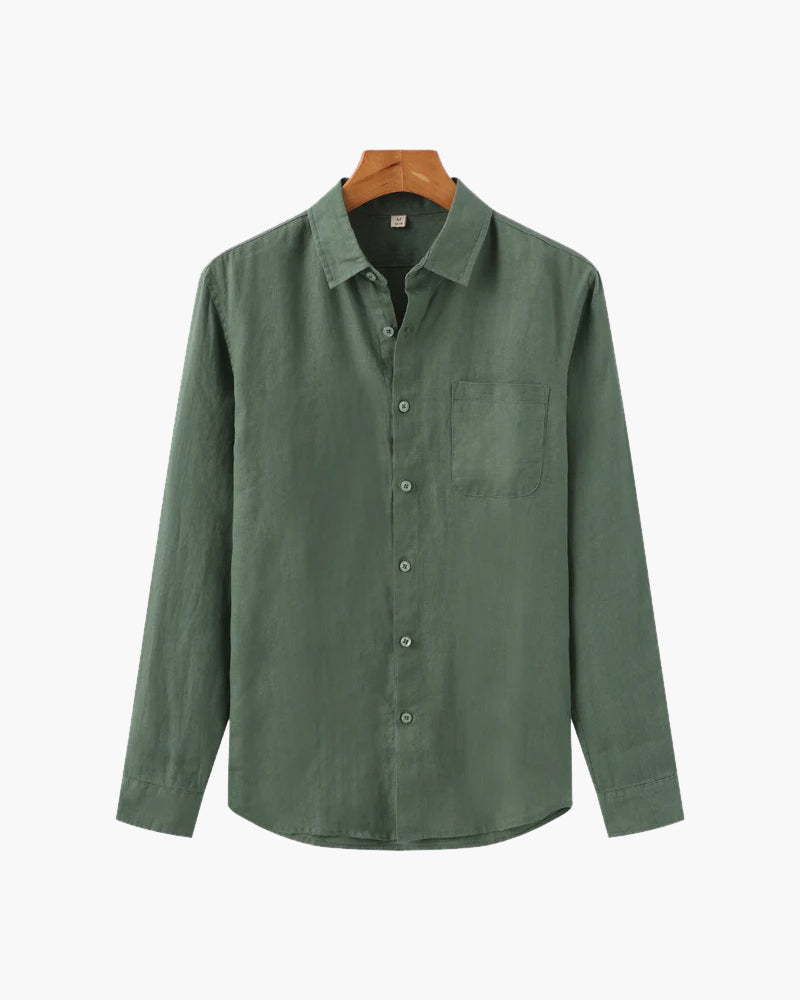 Camicia Uomo in Lino Traspirante Vestibilità Rilassata