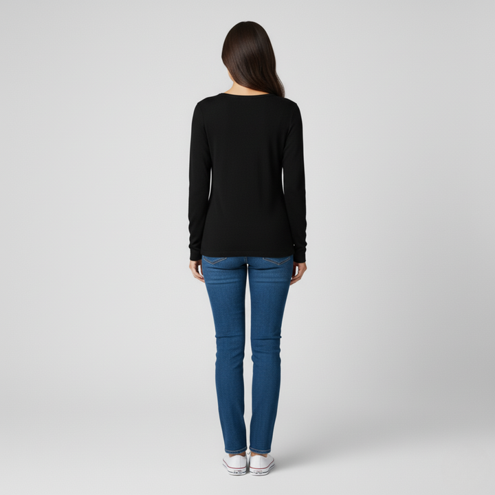 Donna Elegante Scollo a V Morbido