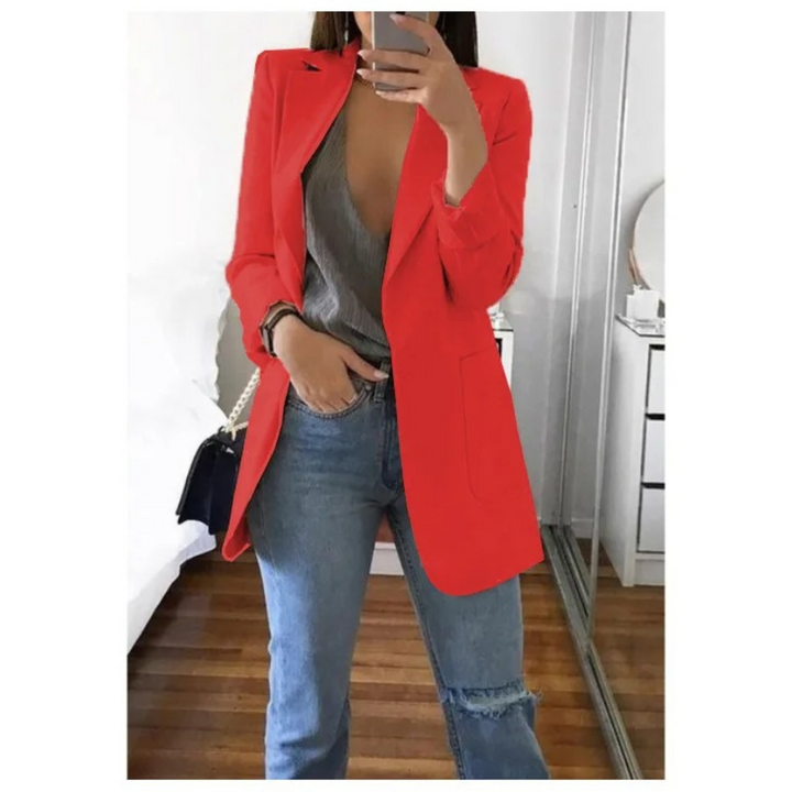 Blazer Lungo Donna Tessuto Elegante Classico