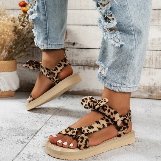 Sandali Donna Ortopedici Estivi Stampa Animalier Comodi - Vesarelli