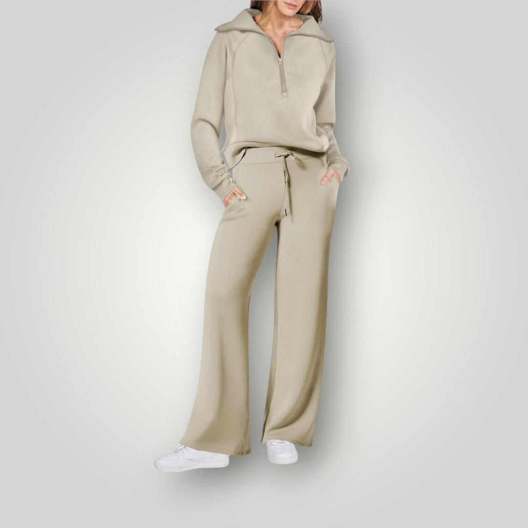 Completo Loungewear Donna Due Pezzi Tessuto Morbido Vestibilità Comoda