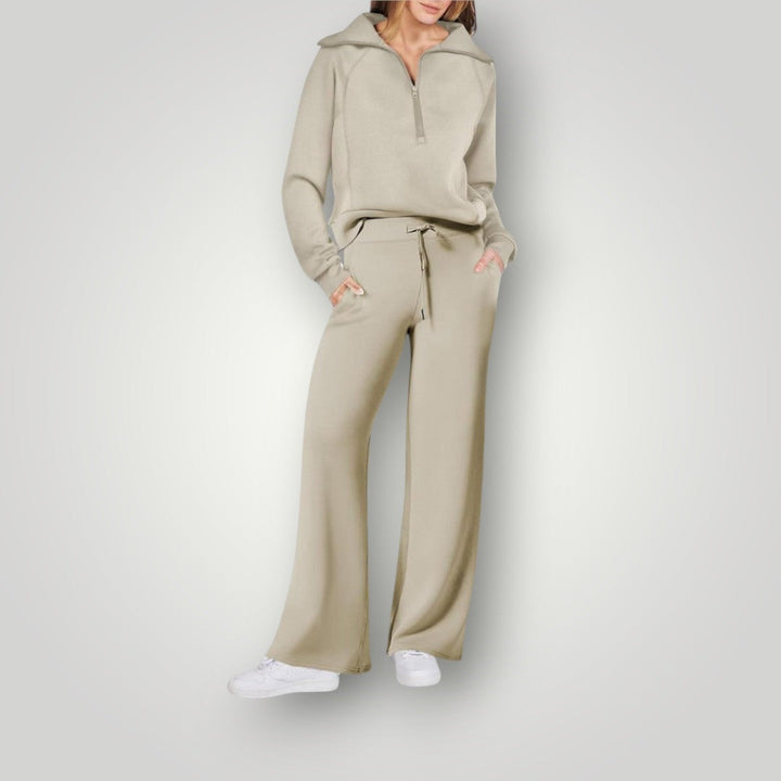 Completo Loungewear Donna Due Pezzi Tessuto Morbido Vestibilità Comoda