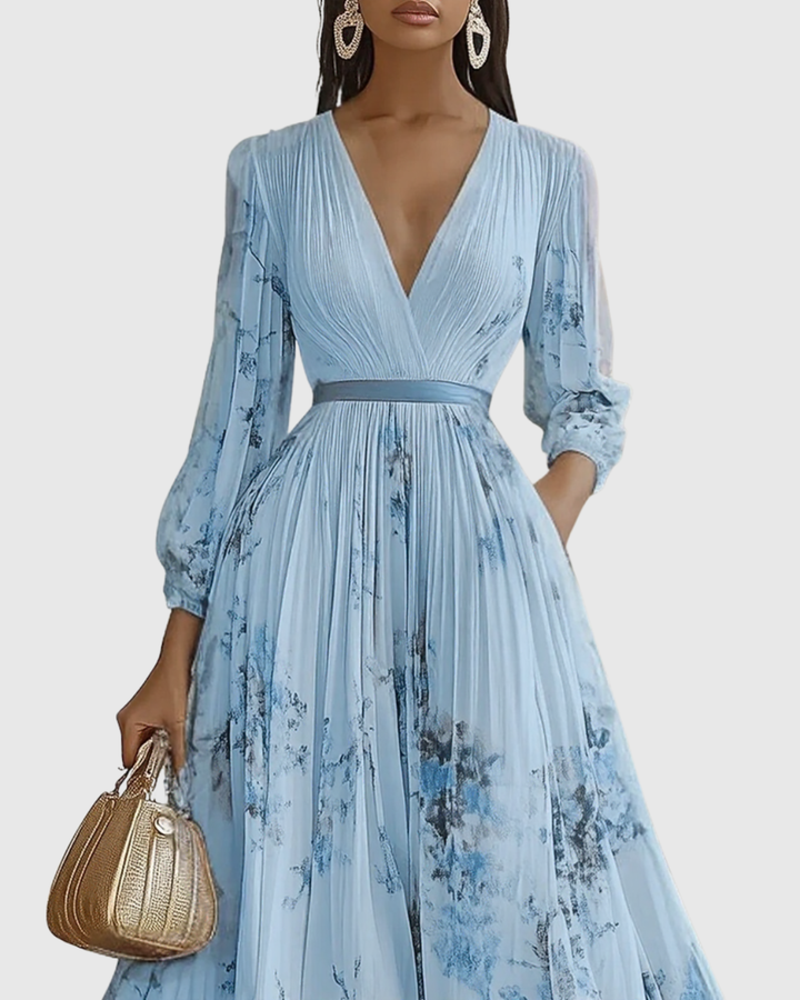 Abito Maxi Donna Plissettato Linea Allungante Movimento Fluido