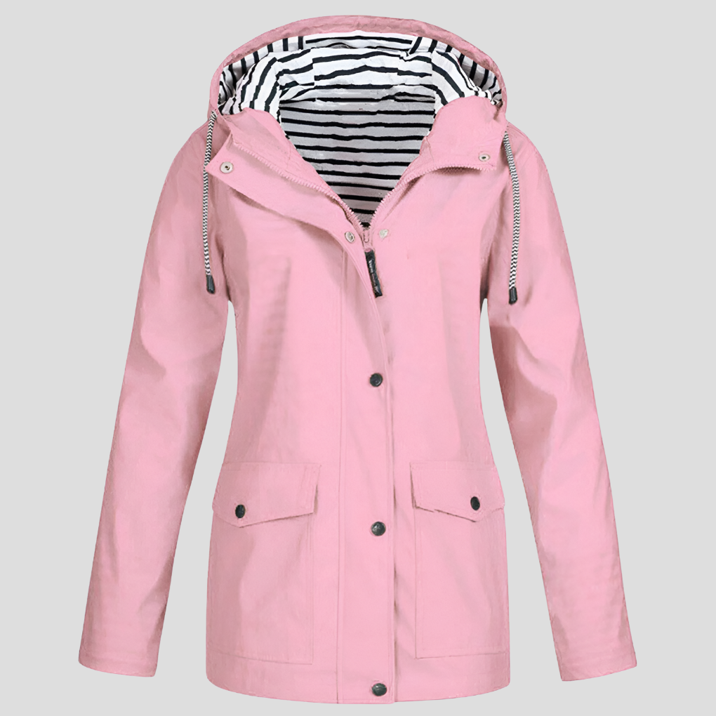 Giacca Donna Impermeabile Antivento con Cappuccio Regolare