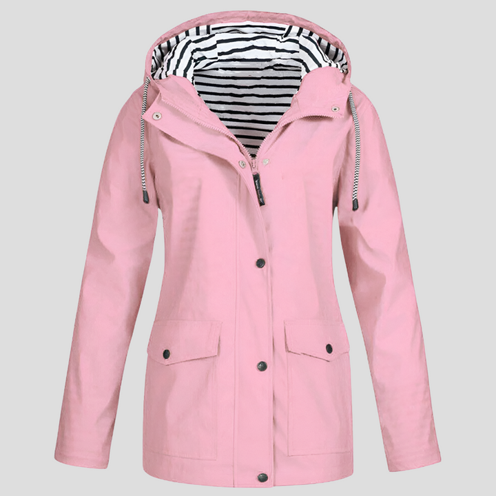 Giacca Donna Impermeabile Antivento con Cappuccio Regolare