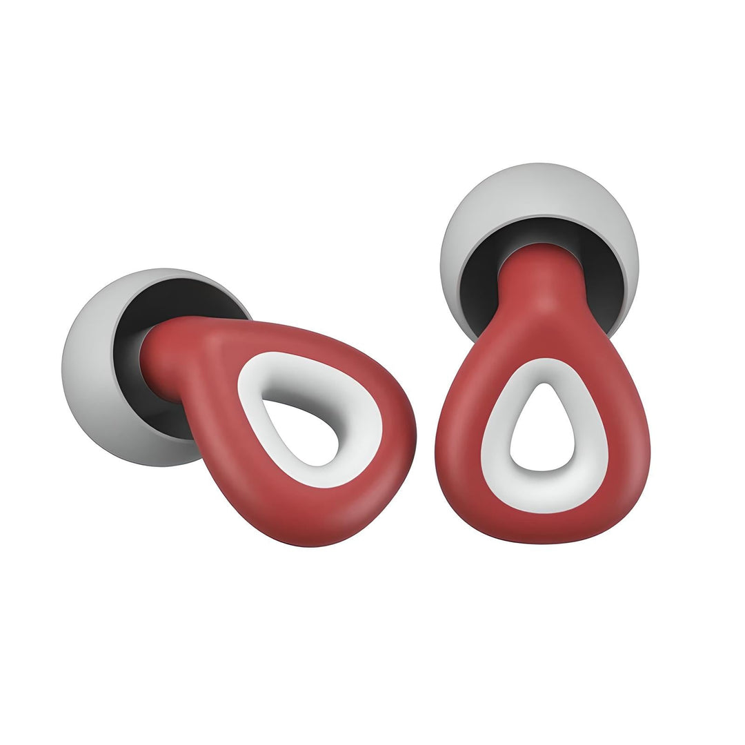 Orecchini moderni bicolore rosso e bianco, design a goccia, eleganti e alla moda, accessori donna, gioielli contemporanei.