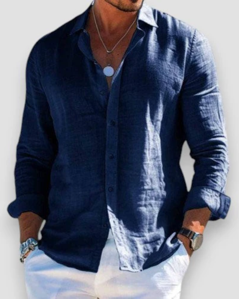 Camicia Uomo Casual in Lino Leggera e Versatile
