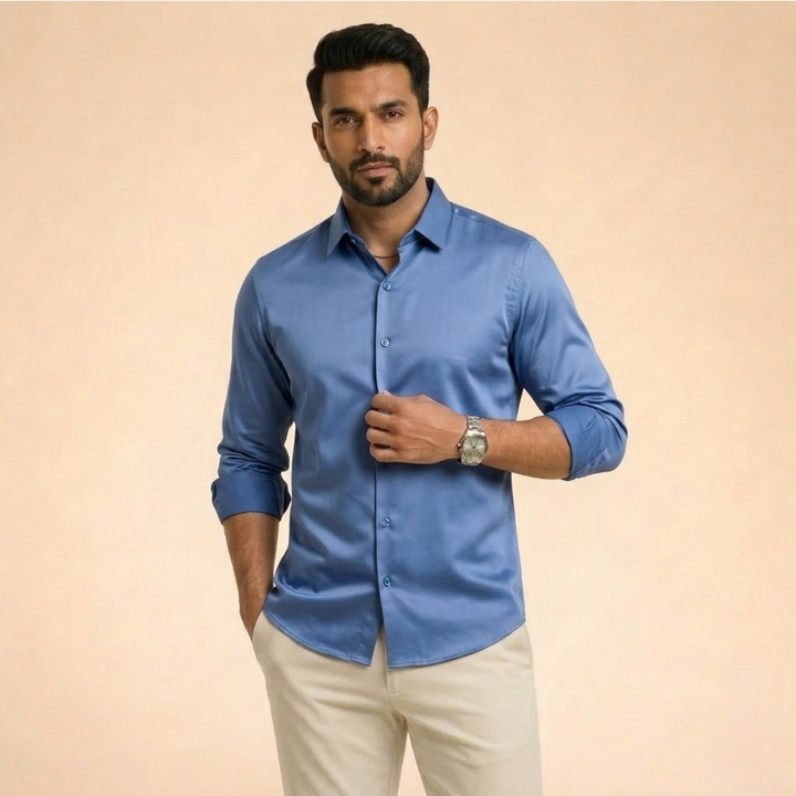 Camicia Uomo Classica Maniche Lunghe Elegante