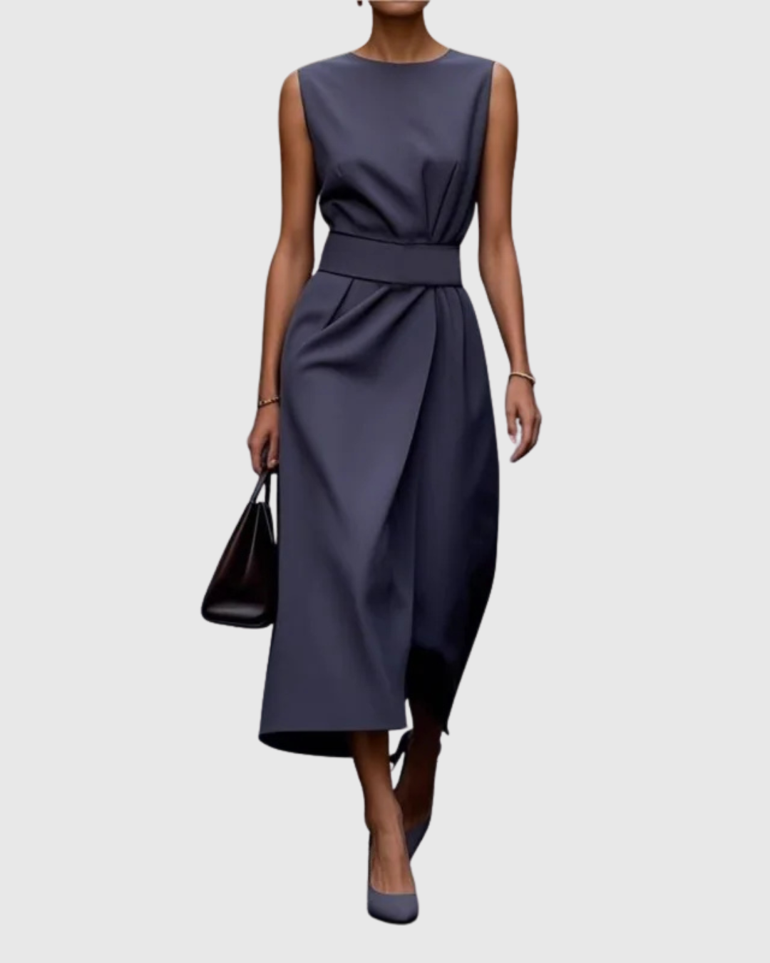 Abito Donna Elegante Collo Rotondo Linea Pulita Vestibilità Classica