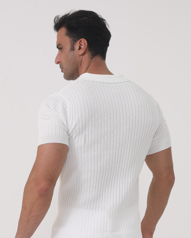 Polo Uomo Cotone Coste Vestibilità Comfort Essenziale