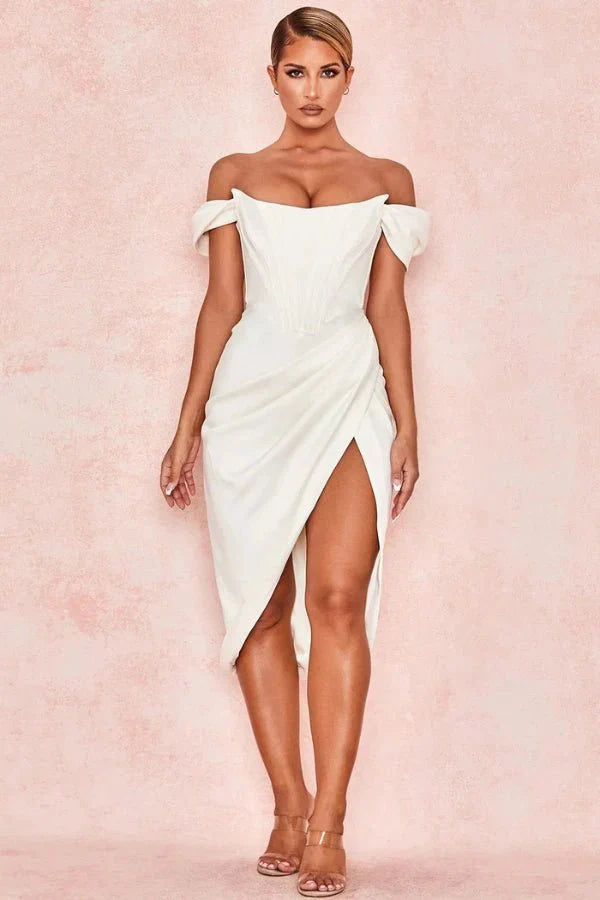 Abito Midi Donna Stile Elegante Vestibilità Raffinata