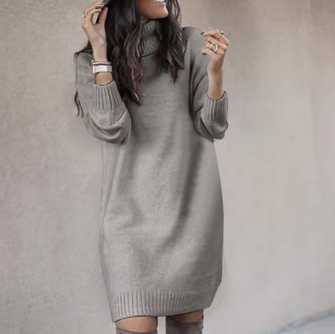 Abito Maglione Donna Dolcevita Maniche Lunghe