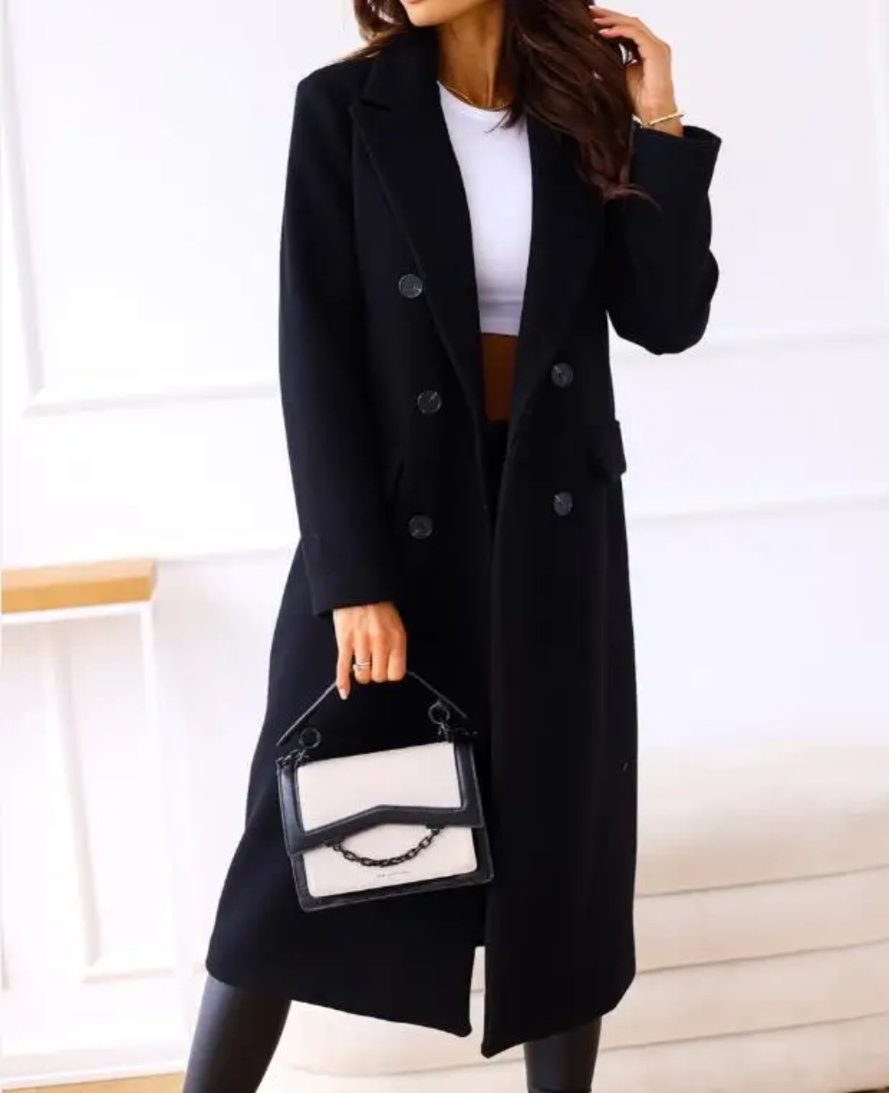 Trench lungo Donna Aderente Tessuto Confortevole Autunno Inverno