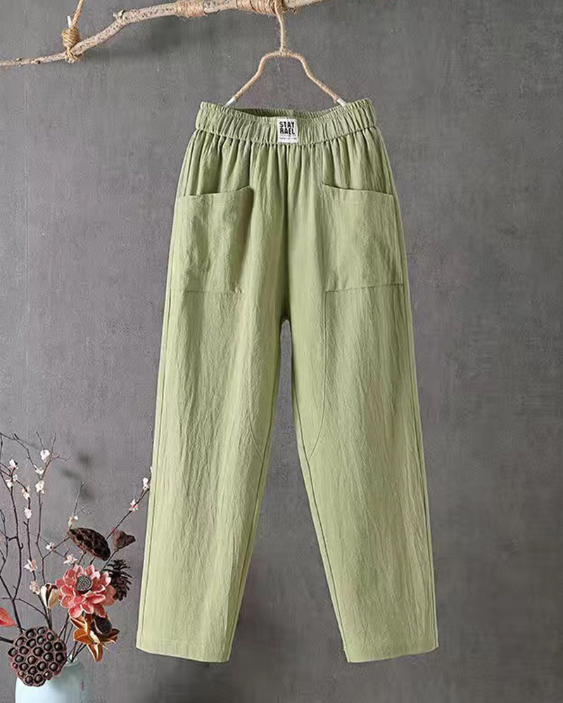 Pantaloni Donna Vestibilità Regolare Tessuto Leggero