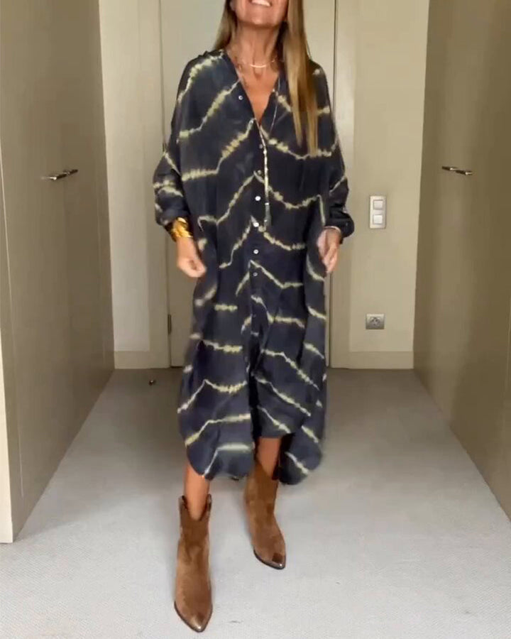 Abito Maxi Donna Scollo a V Linea Ampia Estivo - Vesarelli