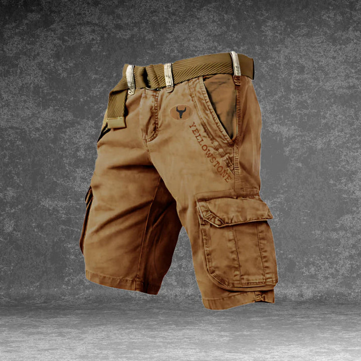 Pantaloncini Cargo Uomo Tessuto Resistente Taglio Classico