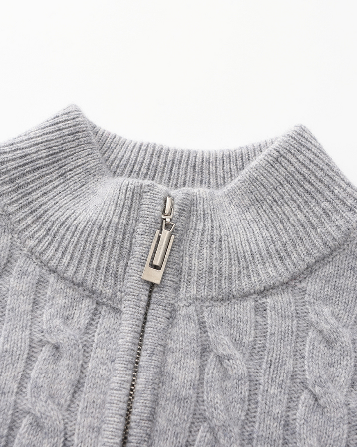Maglione Uomo in Cashmere Mezza Zip Vestibilità Comfort