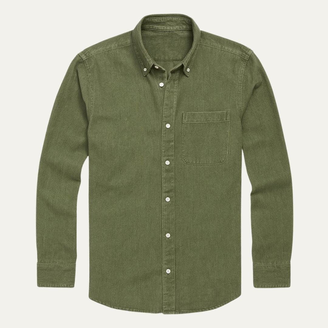 Camicia Uomo in Cotone Jeans Stile Casual