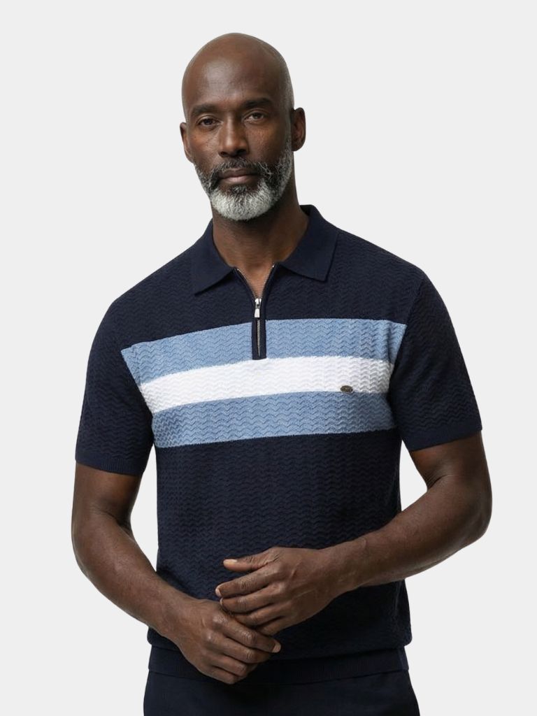 Polo Uomo Cotone Classic Fit con Zip a Un Quarto